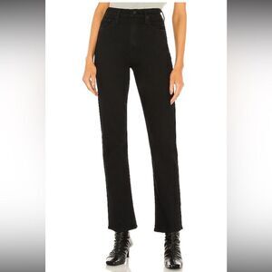 MOTHER Black Straight Leg Jeans
